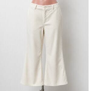 Amuse Society Winter White Wide Corduroy Back Pocket Ankle Flare Pants 27